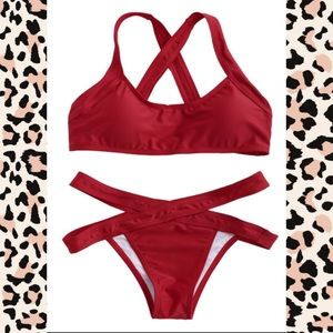 Red Cut Out Bikini